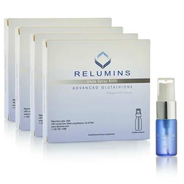 Relumins Oral Glutathione Spray - 10 Vials Set! New Advanced Formula 6000mg Plus Zinc - Professional Skin Whitening and Immune Support!