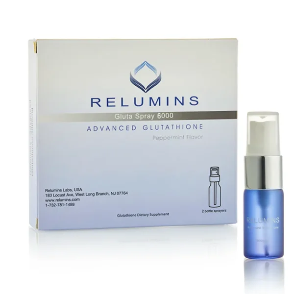 New! Relumins Oral Glutathione Spray Vials - New Advanced Formula 6000mg Plus Zinc - Professional Skin Whitening & Brightening and Immune Support!