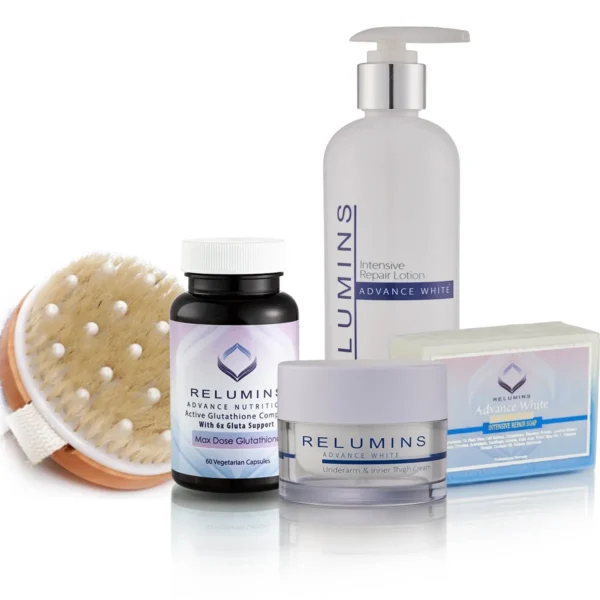 Authentic Relumins Advance White Face & Body Set now with Body Brush!