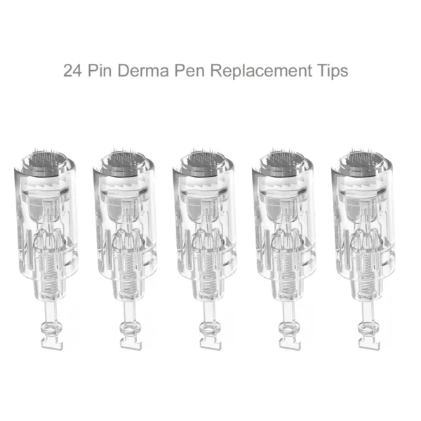 NEW! Relumins 24 Pin Derma Pen Replacement 5 Pack Tips - Great for acne and wrinkles!