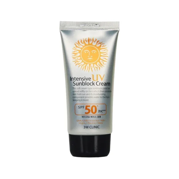 3w clinic intensive Uv sunblock cream spf50 Pa+++ - 70ml