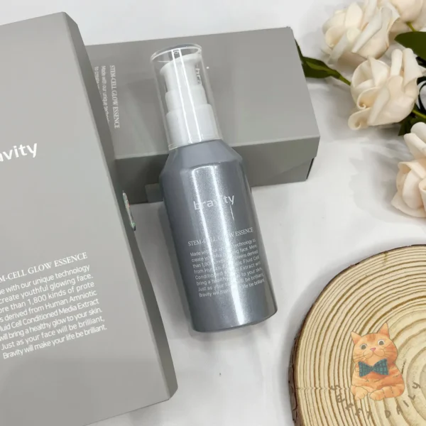 Bravity Stem Cell Glow Essence is a premium Korean skincare serum designed to deliver radiant, youthful skin through advanced stem cell technology and microbiome support. It is formulated with over 1,800 types of proteins and utilizes cutting-edge ingredients to enhance skin elasticity, hydration, and luminosity.
