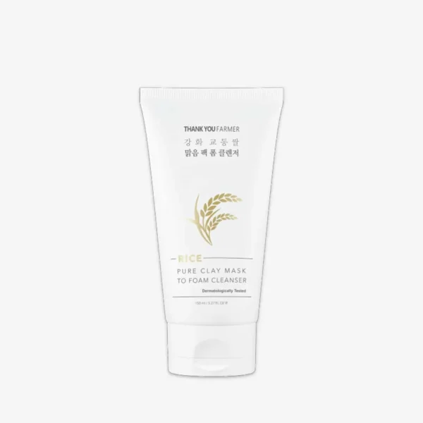 Thank you farmer rice pure clay mask to foam cleanser - 150ml